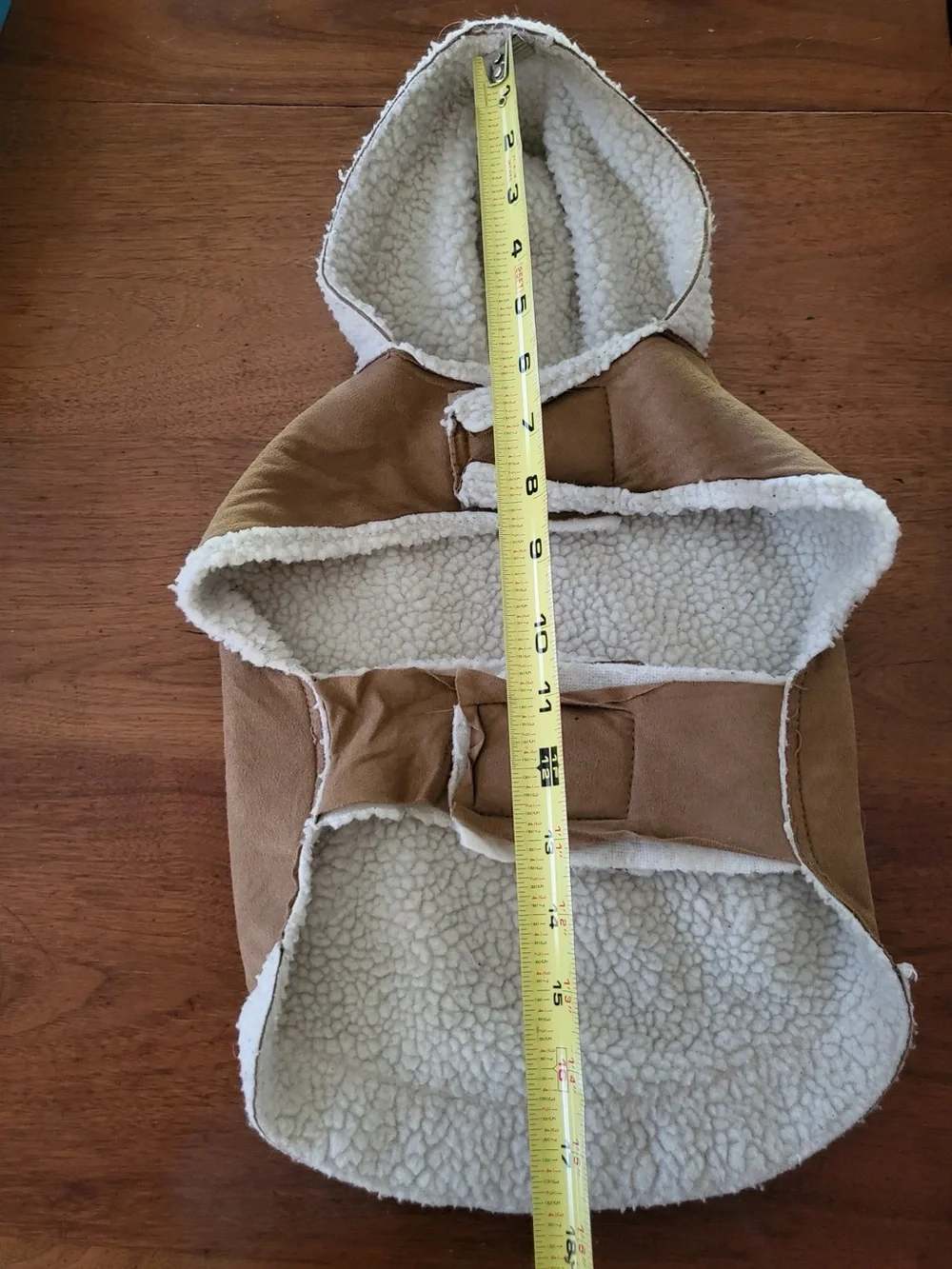 Kensington Kennel Club Hooded Sherpa Dog Coat Tan NWOT